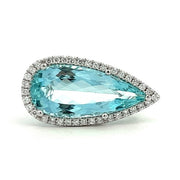 Aquamarine and Diamond Fashion Ring